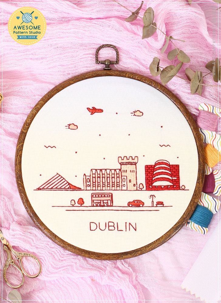 Dublin Ireland Embroidery EM175 Embroidery Pattern KIT and Etsy
