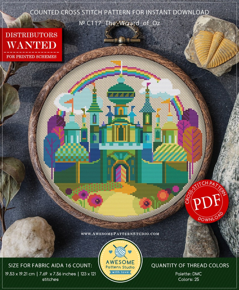 The Wizard of Oz P117 Embroidery Cross Stitch Pattern ...