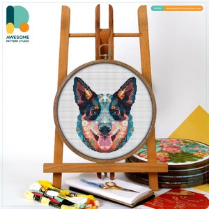 Australian Cattle Dog Cross Stitch Pattern and Kit: Modern Needlework Art for Dog Lovers, CS747