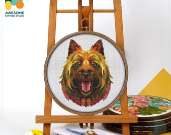 Mandala Australian Terrier Cross Stitch Kit and Pattern: Modern Needlework Art for Embroidery Lovers, CS2208