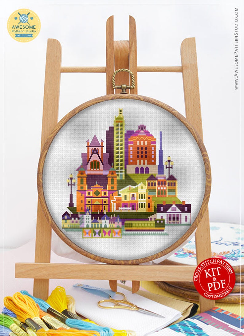 Asheville CS315 Counted Cross Stitch Pattern KIT and PDF Etsy