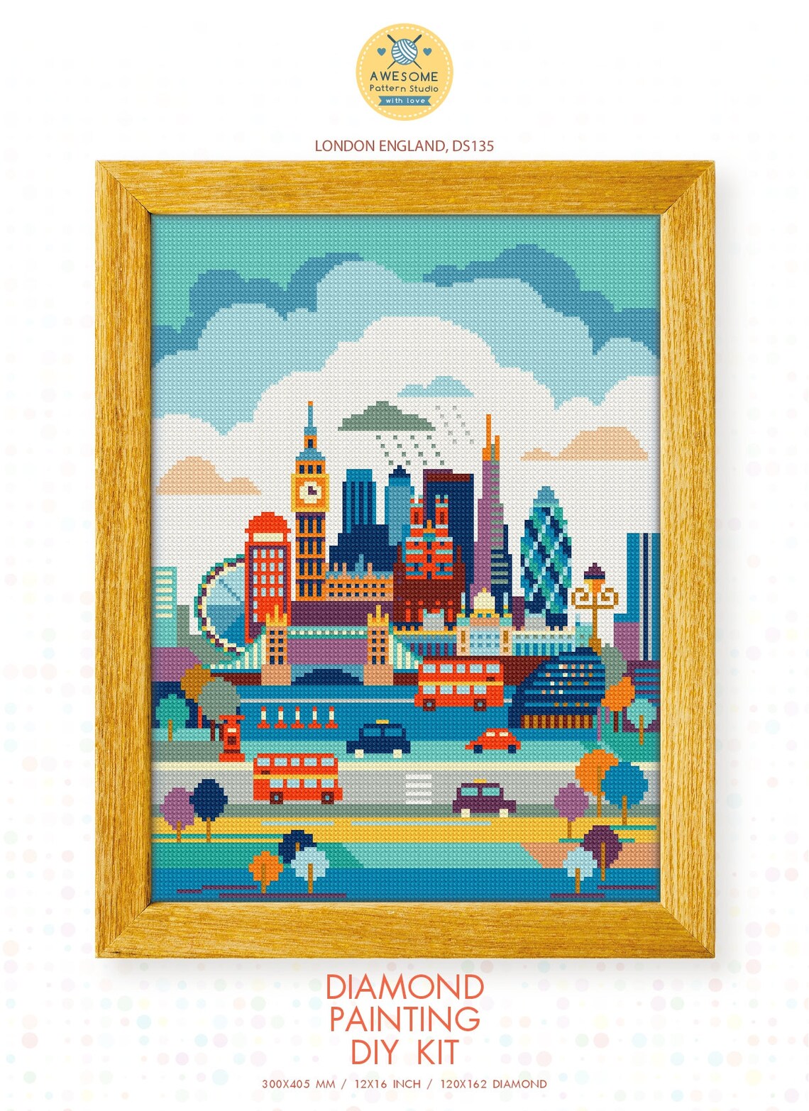 London England DS135 Diamond Painting DIY KIT Pattern Etsy
