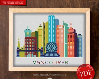 A3 Vancouver color #P364 Embroidery Cross Stitch Pattern Instant Download | Cross Stitch Patterns | Needlepoint Kits | Counted Cross Stitch