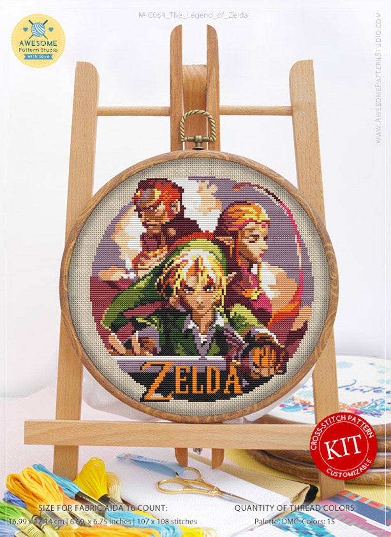 The Legend of Zelda K064 Embroidery Cross Stitch Kit Cross Etsy