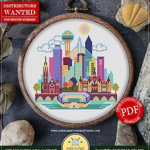 Dallas #P101 Embroidery Cross Stitch PDF Pattern Download | Cross Stitch Kits | Cross Stitch Designs | Cross Pattern | Stitch Patterns