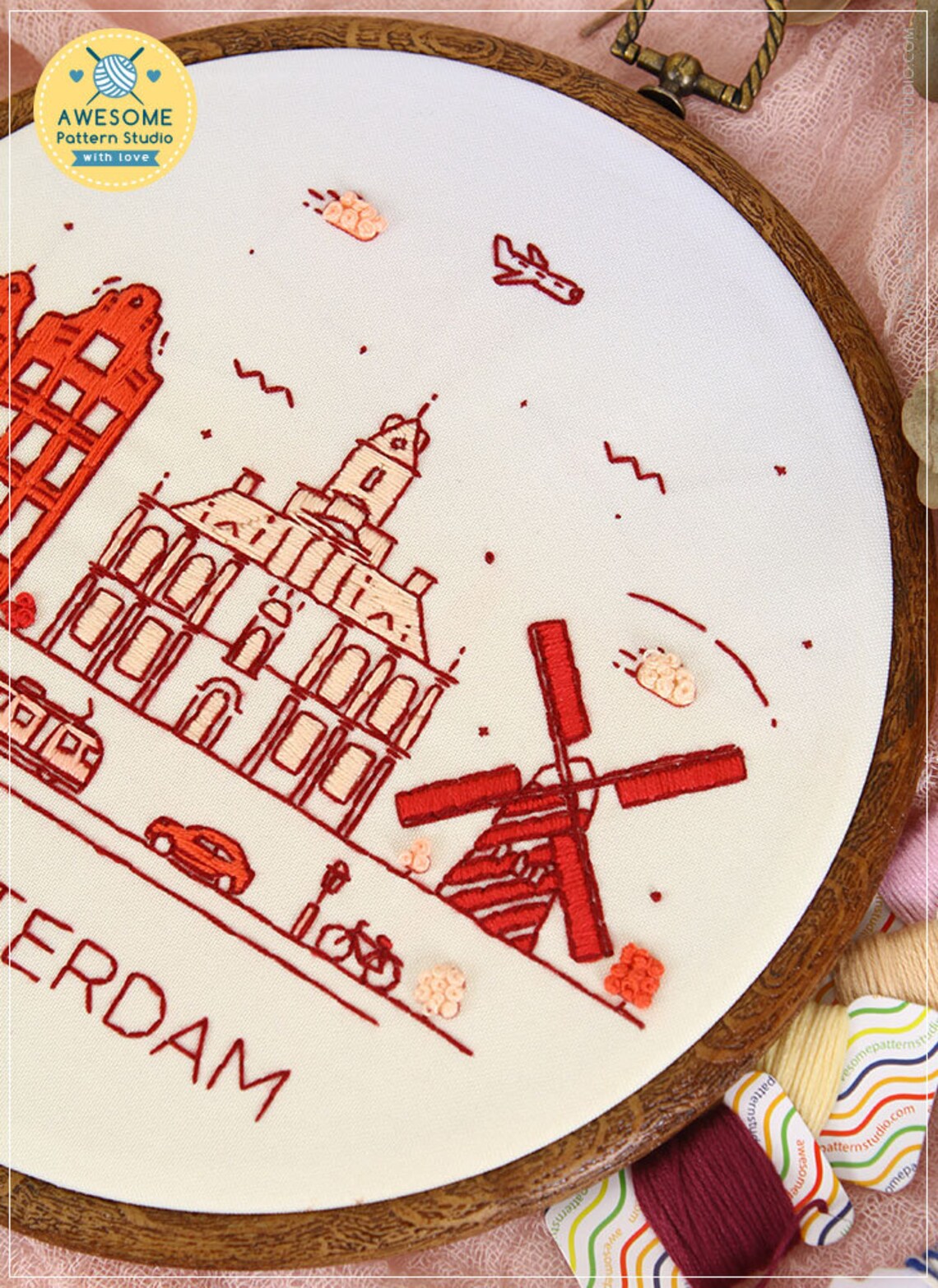 Amsterdam netherlands embroidery em168 embroidery sybju kit  etsy Amsterdam netherlands embroidery em168 embroidery sybju kit  etsy