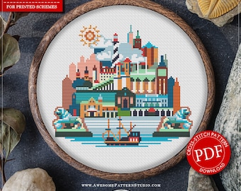 St Augustine #P104 Embroidery Cross Stitch Pattern Instant Download | Cross Stitch Patterns | Cross Stitch Designs | Counted Cross Stitch