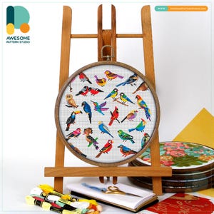 Birds Collection: Cross Stitch Pattern and Kit - Modern Cross Stitch and Needlework Art for Creative Embroidery Lovers, CS1640