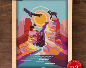 Grand Canyon National Park  #P336 Cross Stitch Embroidery PDF Pattern Download | Cross Stitch Kits | How To Cross Stitch | Cross Pattern