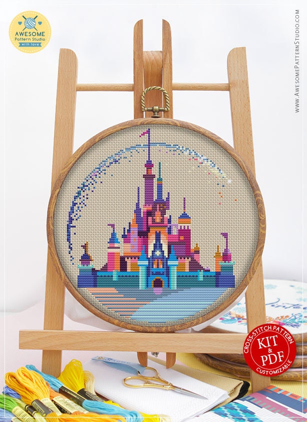 Disneyland Cs118 Counted Cross Stitch Pattern Kit And Pdf Etsy