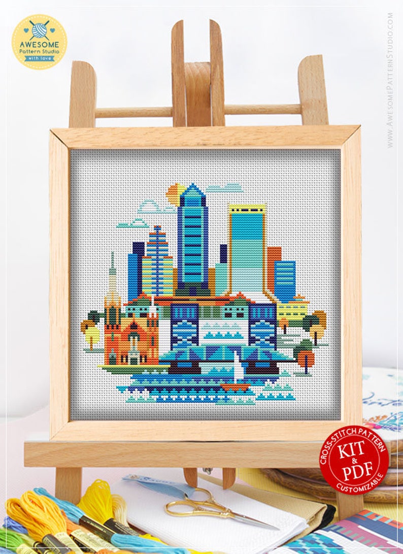 Jacksonville CS928 Counted Cross Stitch Pattern KIT and PDF Etsy