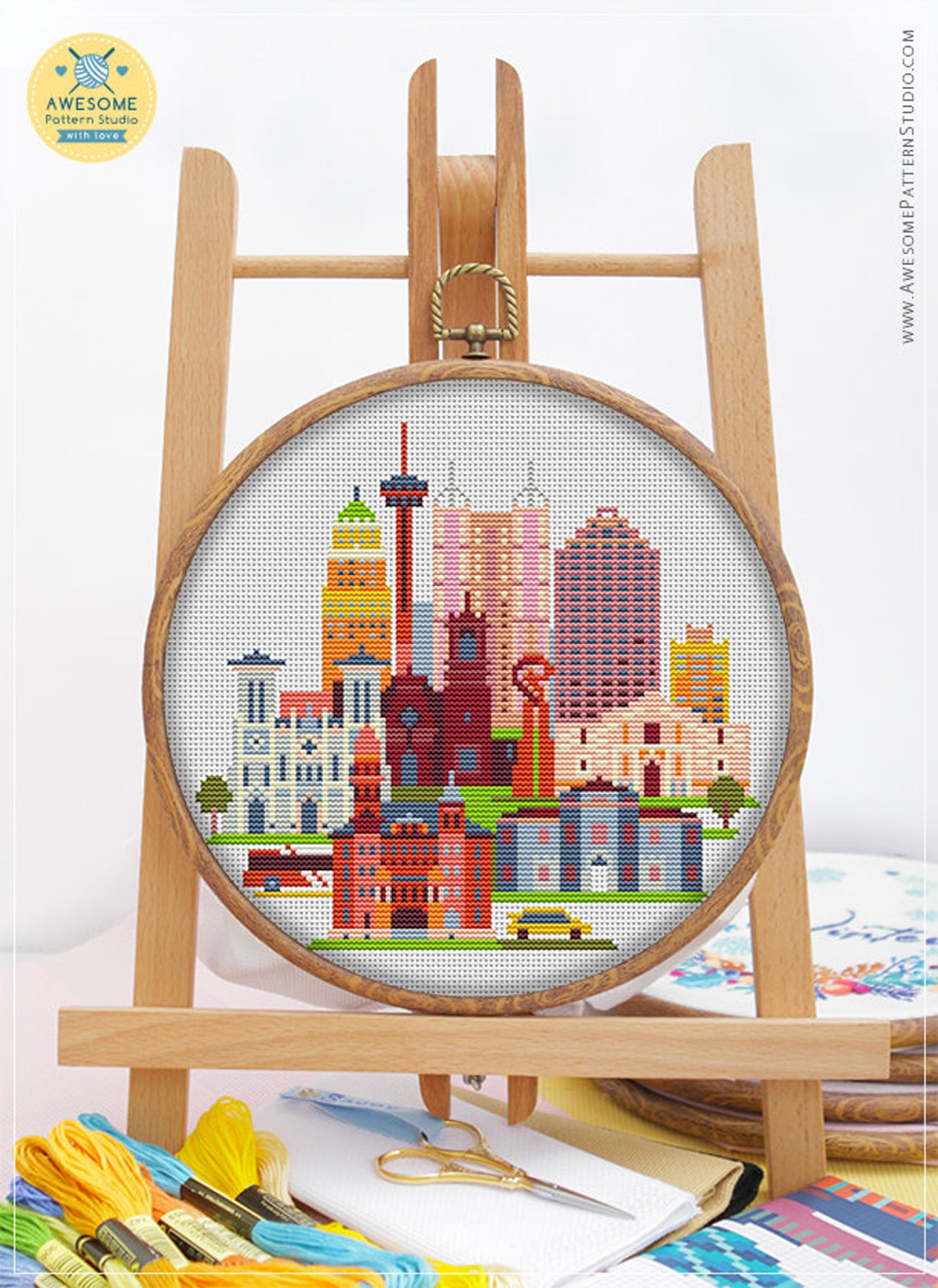 San antonio cs099 counted cross stitch sybju kit and pdf  etsy San antonio cs099 counted cross stitch sybju kit and pdf  etsy