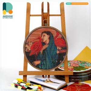 Jeune Femme Avec Lbis by Edgar Degas Cross Stitch Kit and Pattern: Modern Cross Stitch Needlework Art, CS2261