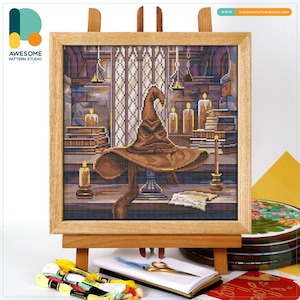 The Sorting Hat CS2491, Counted Cross Stitch Pattern KIT and PDF | Embroidery Pdf Pattern Download | Cross Stitch Kits | How To Cross Stitch