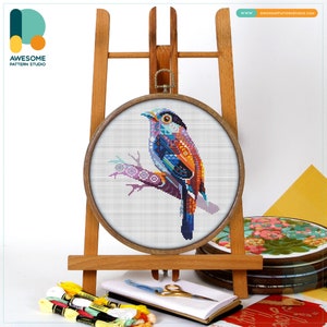 Mandala Bird CS546, Counted Cross Stitch Pattern KIT and PDF | Stitch Patterns | Cross Stitch Designs | Embroidery | Stitch Patterns