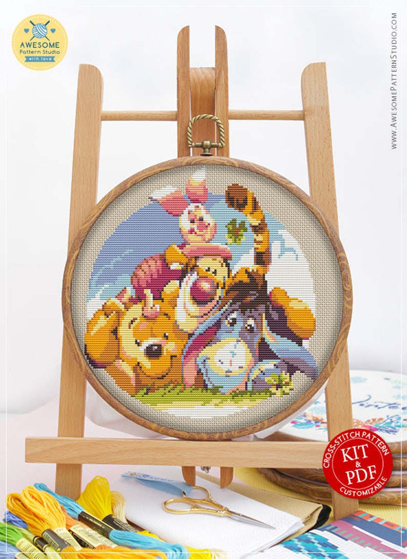 Winnie the Pooh CS0690 Counted Cross Stitch Pattern KIT and Etsy