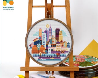 San Francisco CS080, Counted Cross Stitch Pattern KIT and PDF | Cross Designs | Embroidery | Cross Pattern | Embroidery Stitches