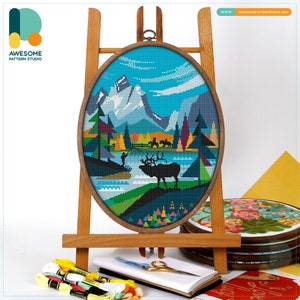 Grand Teton National Park CS417, Counted Cross Stitch Pattern KIT and PDF | Needlepoint | Pdf Pattern Download | Pdf Pattern Download