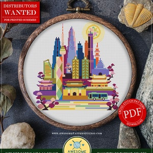 Seoul #P632 Cross Stitch Embroidery Pattern Instant Download | Cross Stitch Patterns | Needlepoint | Cross Pattern | Embroidery Stitches