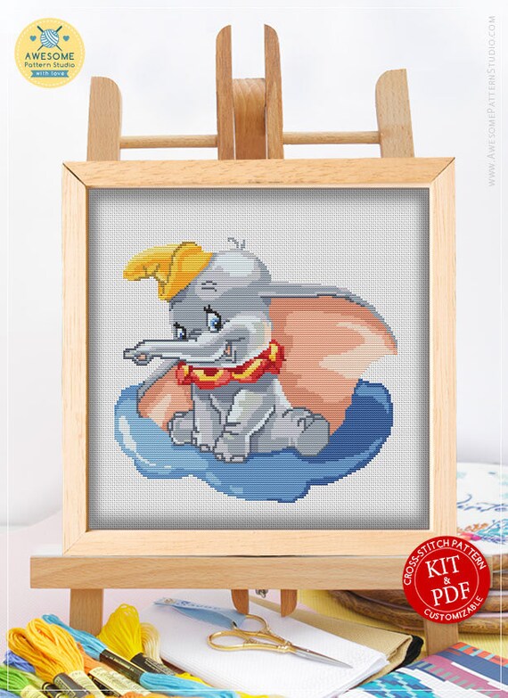 Dumbo Cs264 Counted Cross Stitch Pattern Kit And Pdf Cross Etsy