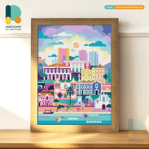 Setubal Portogallo DS1874, KIT fai da te per pittura diamante / Kit pittura diamante / Kit arte diamante per adulti / Kit punti diamante 5D trapano completo