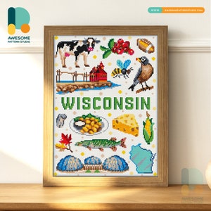 Collezione Wisconsin DS1927, KIT fai da te per pittura diamante / Kit pittura diamante / Kit arte diamante per adulti / Kit punti diamante 5D trapano completo
