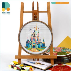 Cinderella Castle CS490, Counted Cross Stitch Pattern KIT and PDF | Pdf Pattern Download | Needlepoint | Stitch Design | Stitch Design