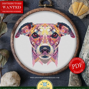 Whippet #P754 PDF Cross Stitch Pattern Embroidery Pattern Instant Download | Embroidery | Needlepoint