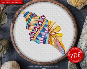 Mandala Shell #P485 Embroidery Cross Stitch Pattern Instant Download | Cross Stitch Kits | How To Cross Stitch | Cross Pattern