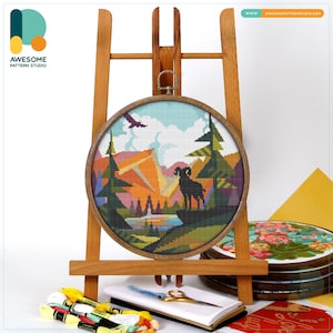 Rocky Mountain National Park CS465, Counted Cross Stitch Pattern KIT and PDF | Needlepoint | Needlepoint | Pattern Download | Needlepoint
