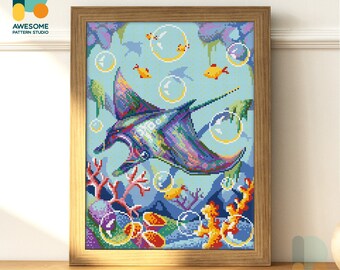 Riesen Rochen Diamant Malerei Set: 5D Diamant Malerei Kunst mit Perfekt für Mosaik Kit Sampler Enthusiasten, DS1352