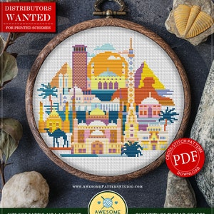 Cairo, Egypt #P700 PDF Cross Stitch Pattern Cross Stitch PDF Pattern Download | Embroidery Pattern| Cross Stitch Designs