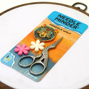 Mandala Wolf Needle Minder – Cute Needle Minder Gift for Crafters NM031 image 6