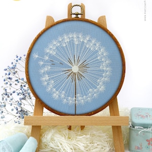 Dandelion Embroidery Kit and Pattern: Modern Embroidery Art for Boho Decor, Perfect Gift for Her