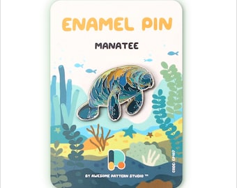 Manatee Hard Enamel Pin – Gentle Ocean Animal Collectible for Jackets and Bags EP107