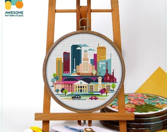 Buffalo NY, USA Cross Stitch Pattern and Kit  Modern Cross Stitch and Embroidery Sampler for Needlework Art Enthusiasts, CS934