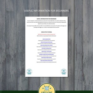 Op de afbeelding: Een voorbeeld van een PDF-bestand met een tutorial voor beginners over kruissteek. Het document bevat informatie over de basisprincipes van kruissteek, het samenstellen van een kruissteekset en het kiezen van het juiste canvas. Het document bevat ook links naar extra bronnen.