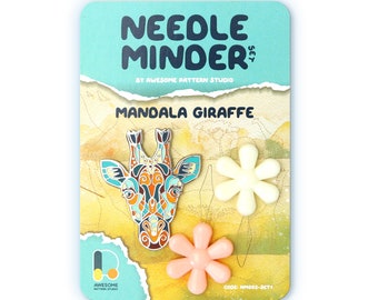 Organizador de agujas con diseño de jirafa y mandala: accesorio de costura para proyectos de bricolaje NM002