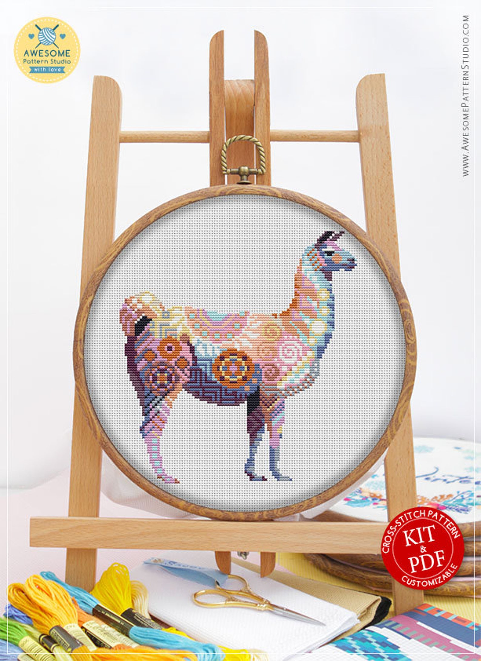 Llama CS1161 Counted Cross Stitch Pattern KIT and PDF Pdf | Etsy