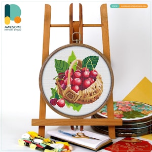 Cherry CS1032, Counted Cross Stitch Pattern KIT and PDF | Cross Designs | Cross Pattern | Embroidery Kits | Pattern Instant Download