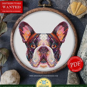 Mandala French Bulldog #P529 Embroidery Cross Stitch Pattern Instant Download | Stitching | Cross Stitch Designs | Cross Stitch Embroidery