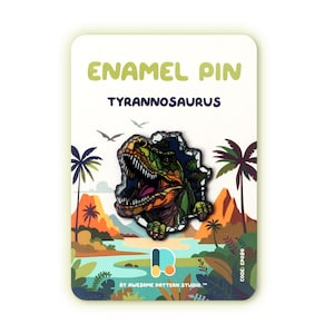 Tyrannosaurus Emaljnål – Dinosaurie Hård Emaljnål, Förhistorisk T-Rex Brosch, Samlarpresent från Jurassic Park, Äventyrssmycken EP090