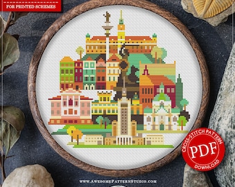 Warsaw, Poland #P680 PDF Cross Stitch Pattern Download Stitching | How to Cross Stitch | Needlepoint | Stitch Design