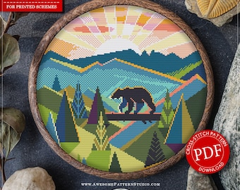 Great Smoky Mountains National Park #P460 Borduurkruissteekpatroon downloaden | Stiksels | Borduurpakketten | Kruissteekborduurwerk