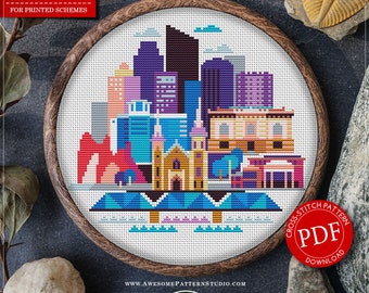 Grand Rapids, Michigan #P922 Cross Stitch Pattern Cross Stitch Embroidery PDF Pattern Download Cross Stitch Patterns | How to Cross Stitch