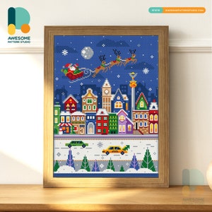 Winter Town DS2046, KIT fai da te per pittura diamante / Kit pittura diamante / Kit arte diamante per adulti / Kit punti diamante 5D trapano completo