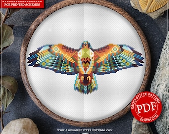 Mandala Falcon #P544 Embroidery Cross Stitch Pattern Instant Download | Stitching | How To Cross Stitch | Cross Pattern | Stitch Patterns