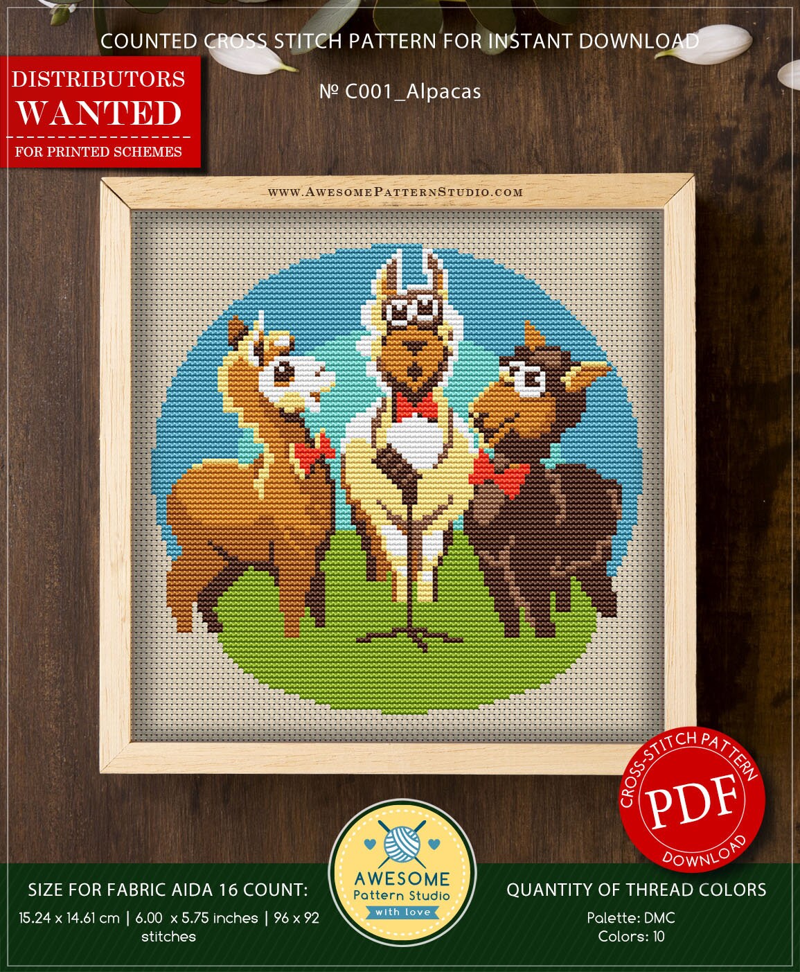 Alpaca Cross Alpacas P001 Embroidery Cross Stitch PDF Pattern Download - Etsy