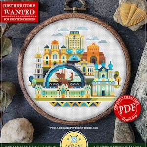 Kyiv, Ukraine #P931 Cross Stitch Pattern Cross Stitch Embroidery Pattern Instant Download Cross Stitch Patterns | How to Cross Stitch