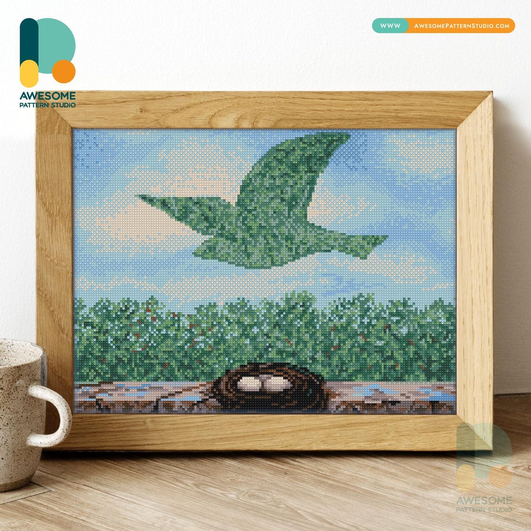 Spring Rene Magritte Diamond Painting Kit: Modern 5d Diamond Painting ...